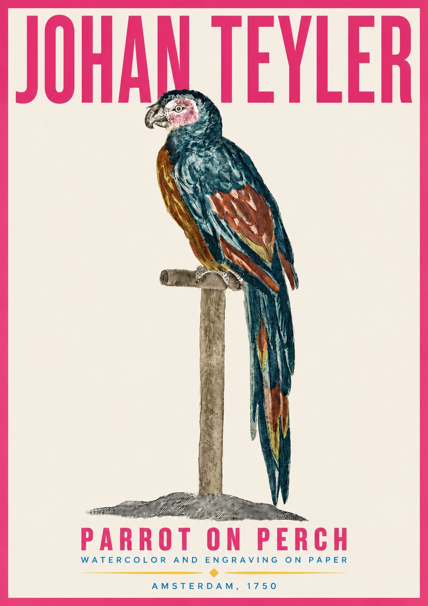 Johan Teyler Parrot on Perch No4 - Affiche