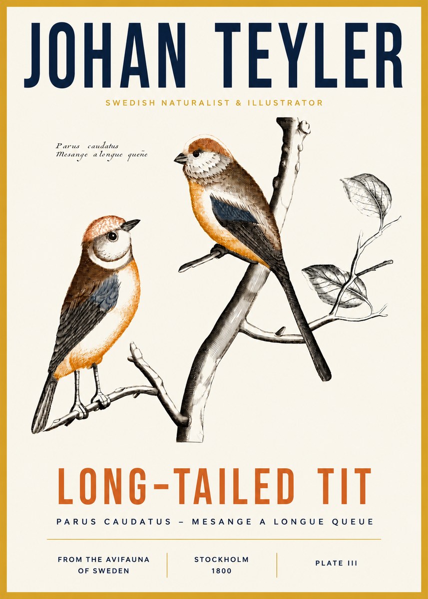 Johan Teyler Long-tailed Tit No3 - Affiche