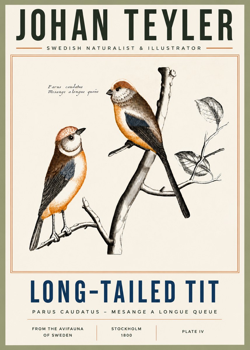 Johan Teyler Long-tailed Tit No4 - Affiche