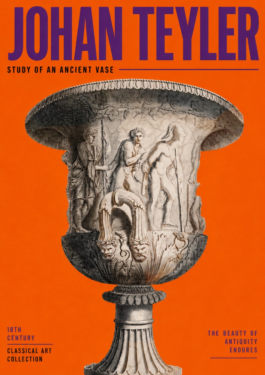 Johan Teyler Study of an Ancient Vase No3 - Affiche