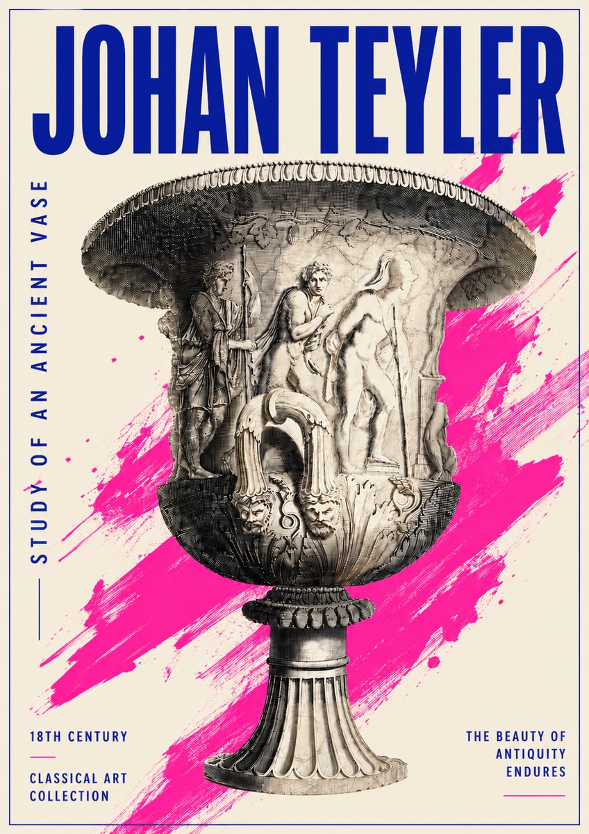 Johan Teyler Study of an Ancient Vase No4 - Affiche