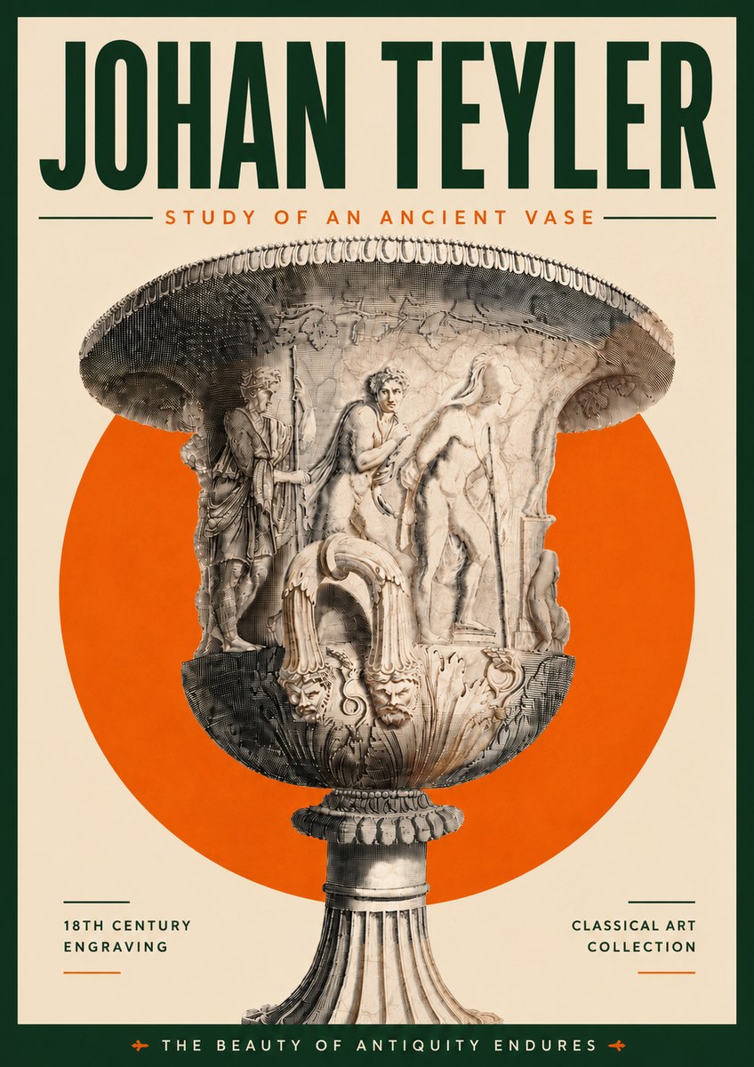 Johan Teyler Study of an Ancient Vase No5 - Affiche