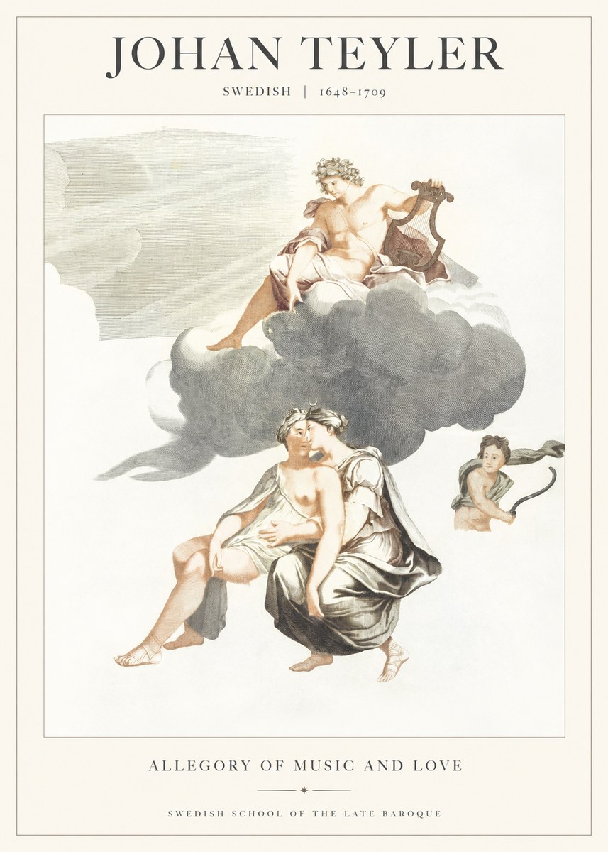 Johan Teyler Allegory of Music and Love No1 - Affiche