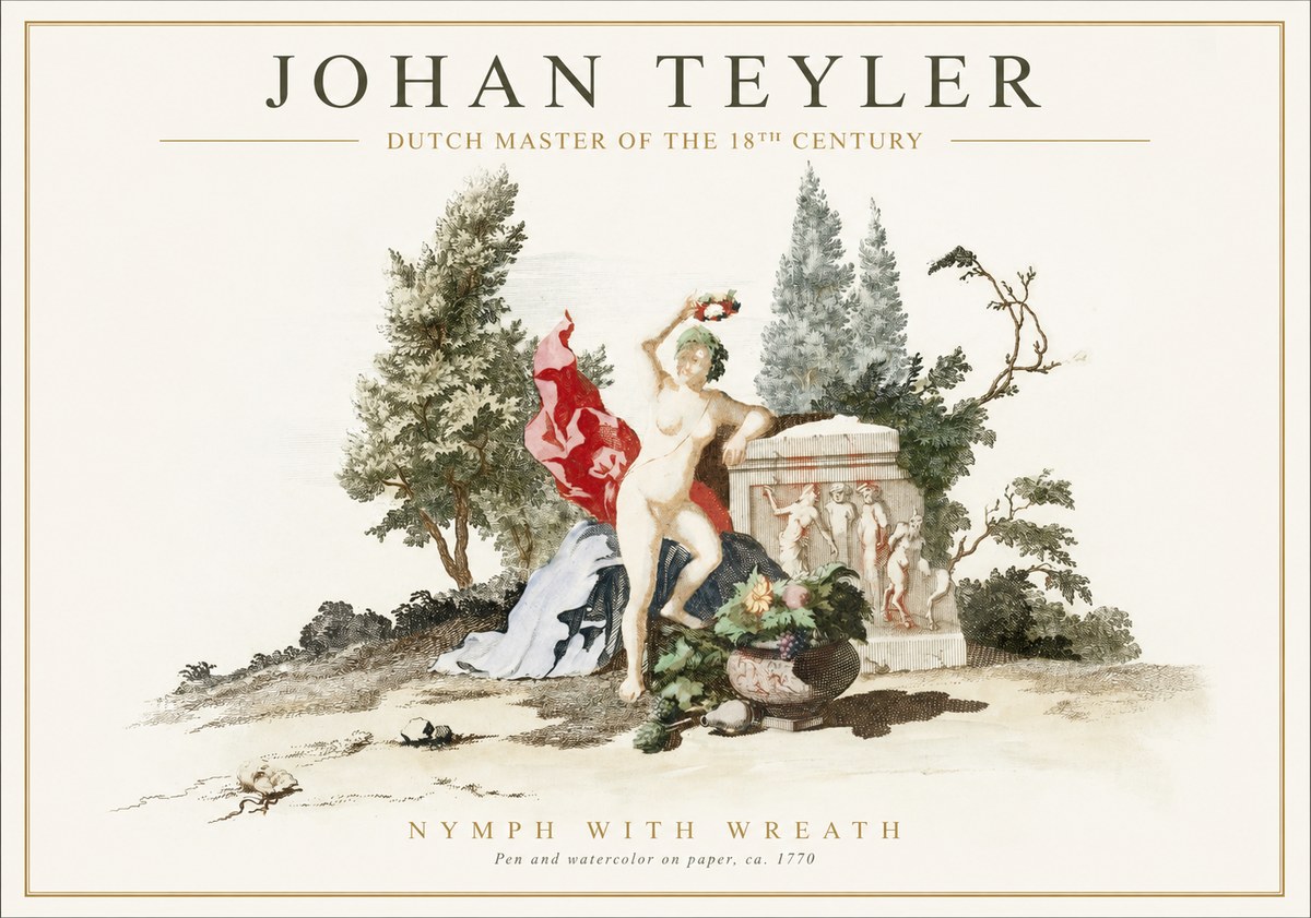 Johan Teyler Nymph with Wreath No1 - Affiche