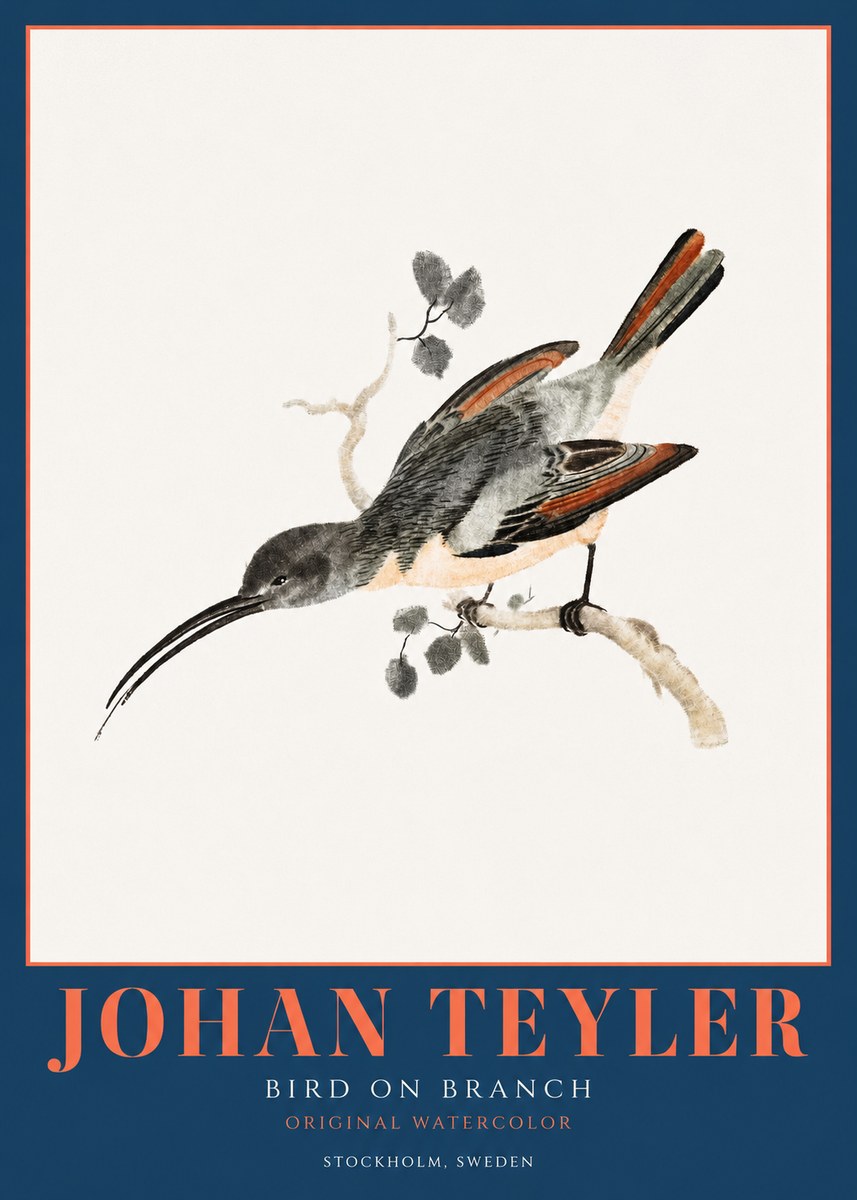 Johan Teyler Bird on Branch II No2 - Affiche
