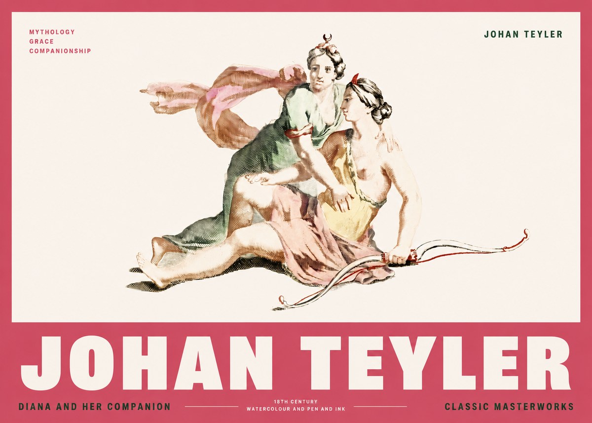 Johan Teyler Diana and Her Companion No2 - Affiche