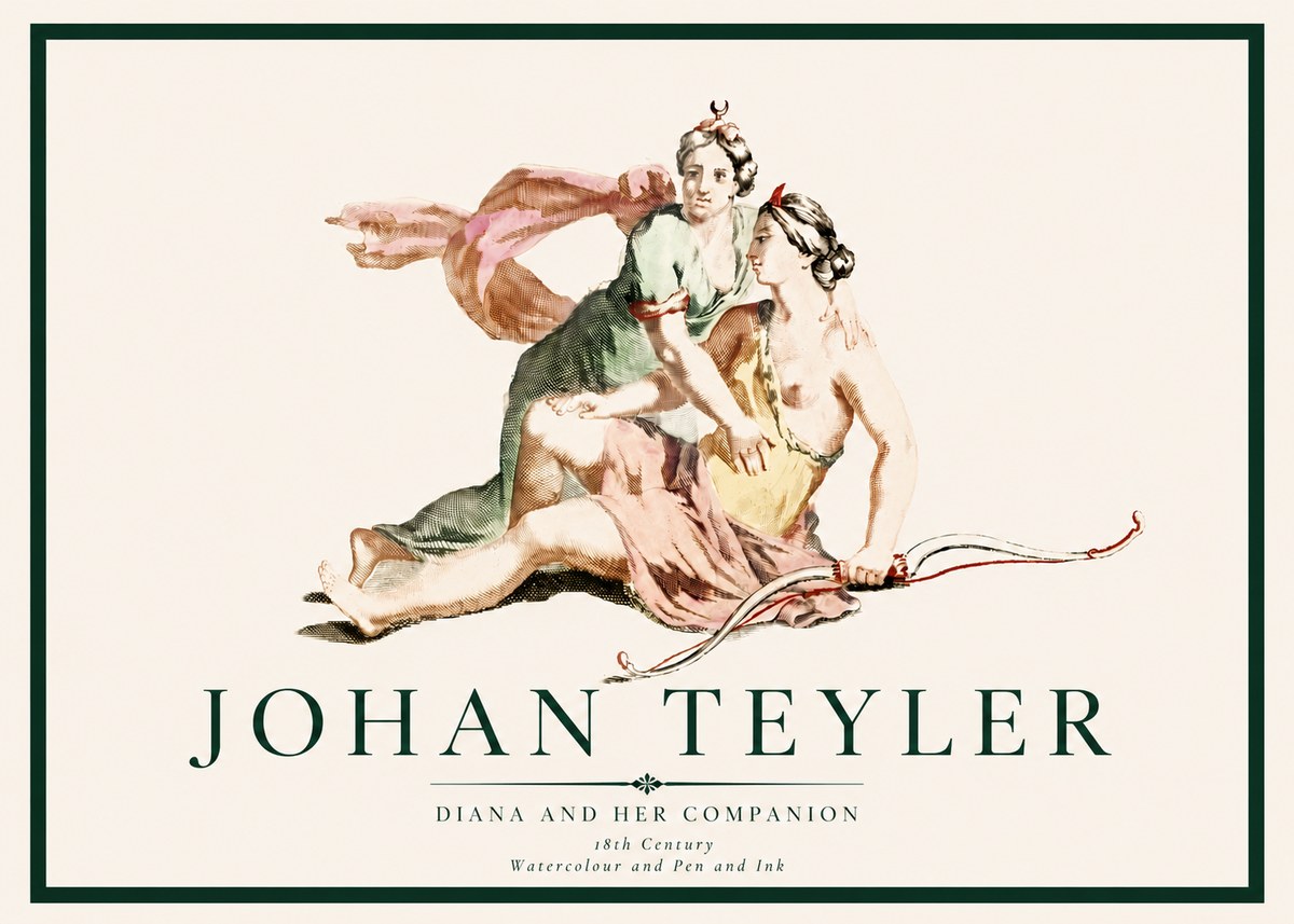 Johan Teyler Diana and Her Companion No3 - Affiche