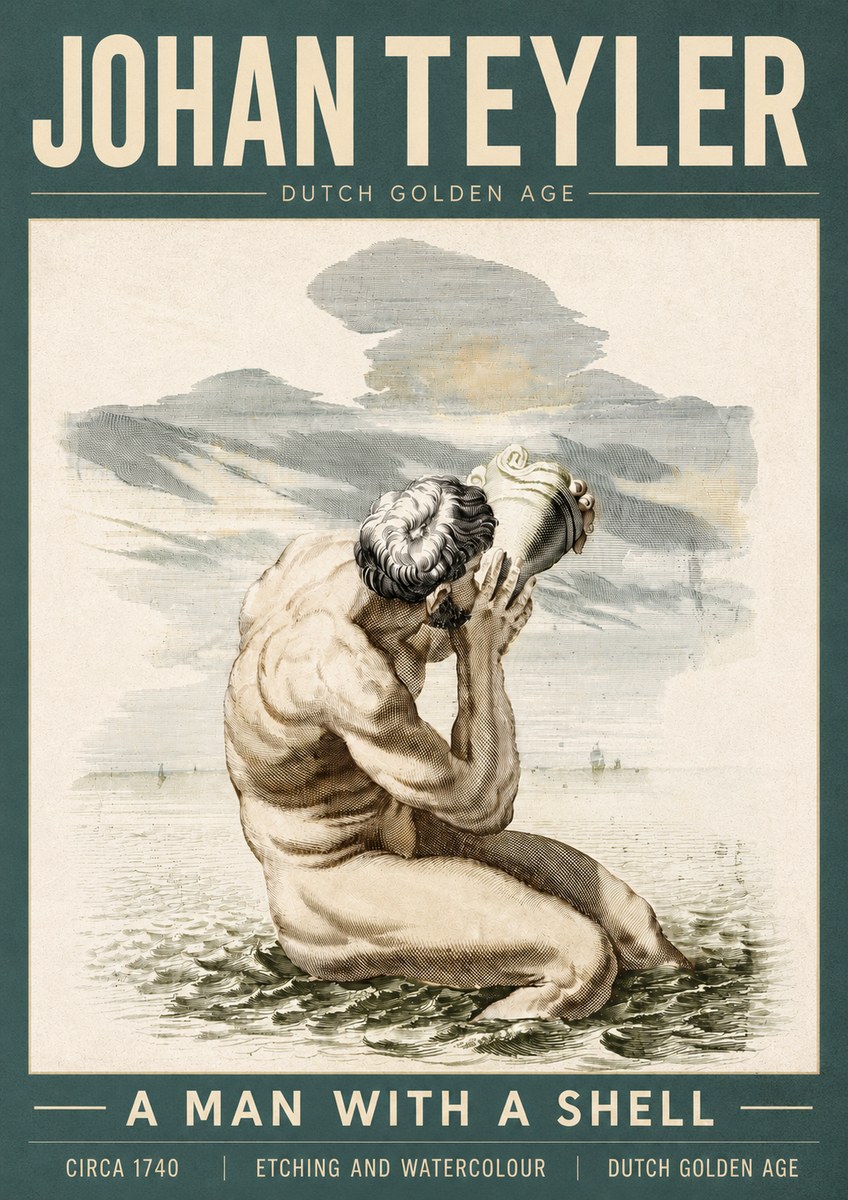 Johan Teyler A Man with a Shell No5 - Affiche