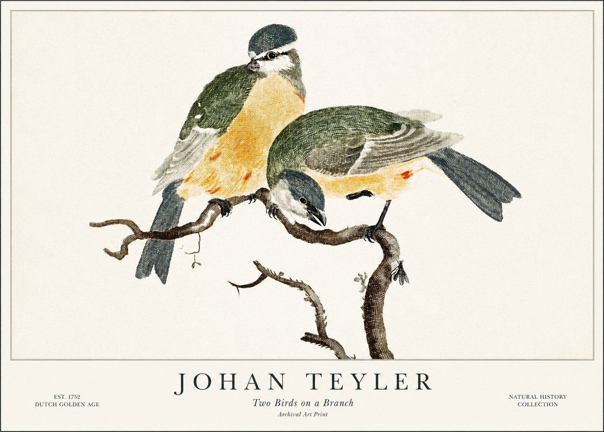 Johan Teyler Two Birds on a Branch No1 - Affiche