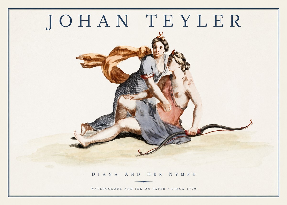 Johan Teyler Diana and Her Nymph No1 - Affiche