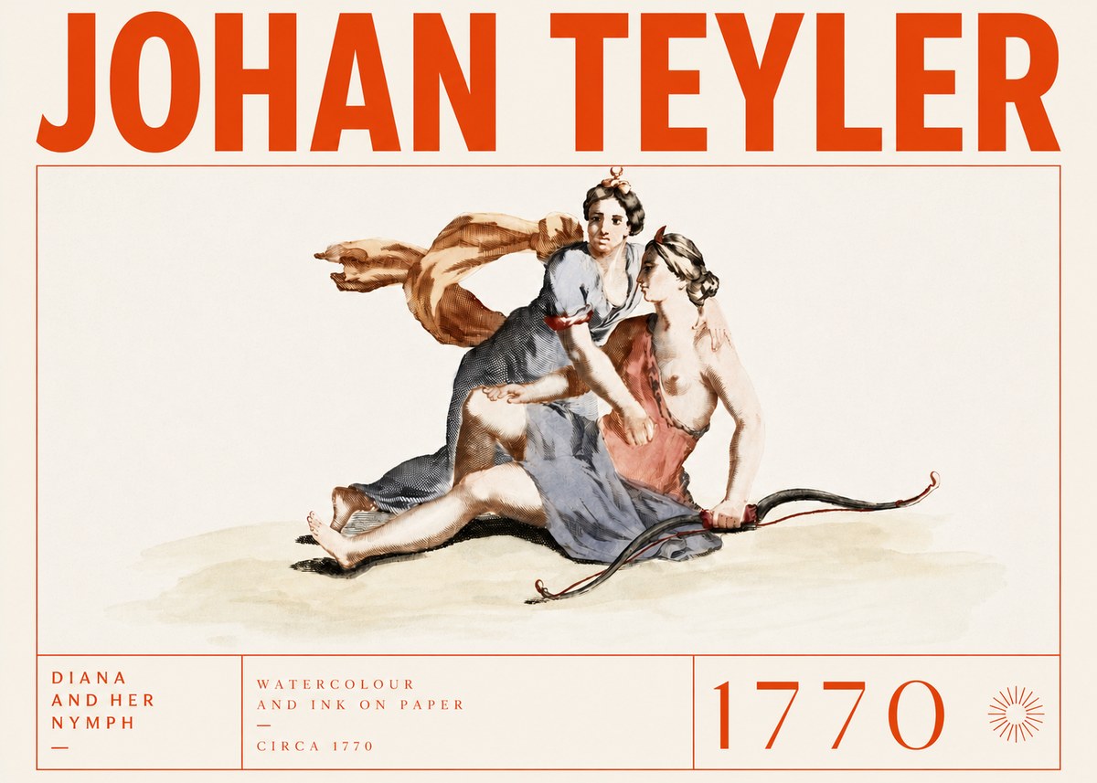 Johan Teyler Diana and Her Nymph No3 - Affiche