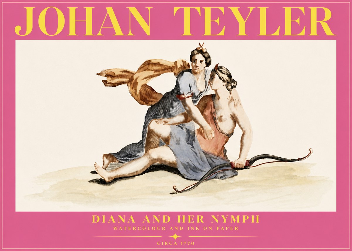 Johan Teyler Diana and Her Nymph No5 - Affiche
