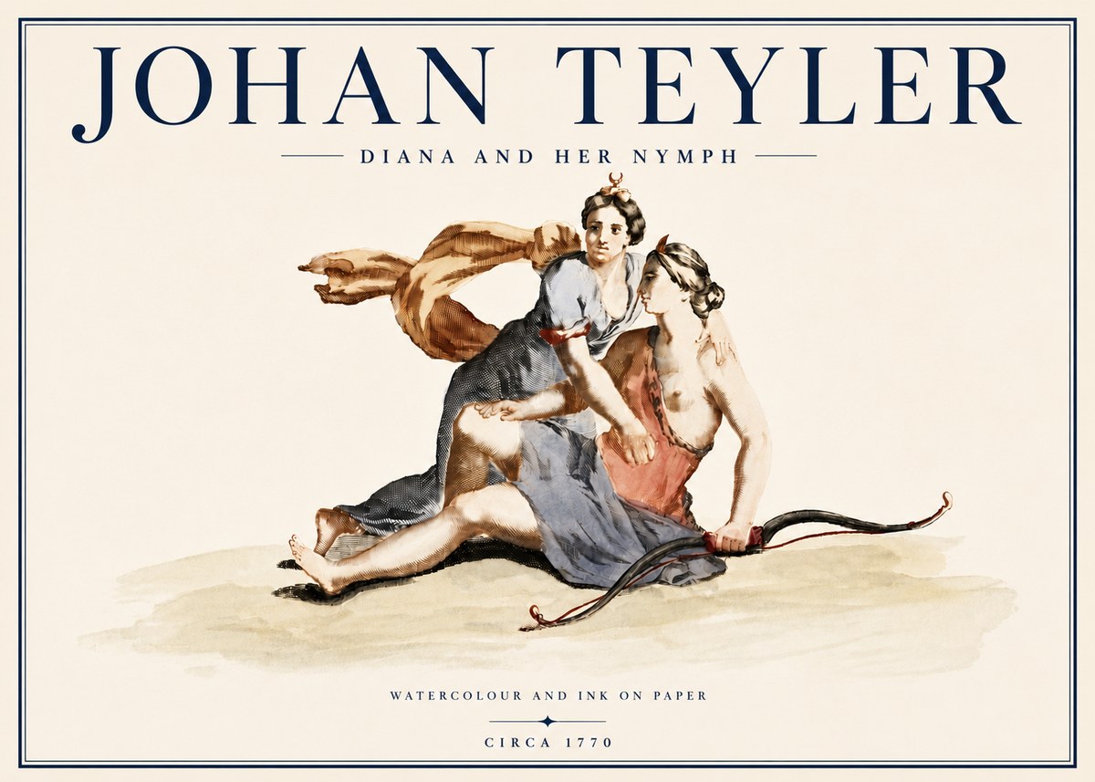 Johan Teyler Diana and Her Nymph No6 - Affiche