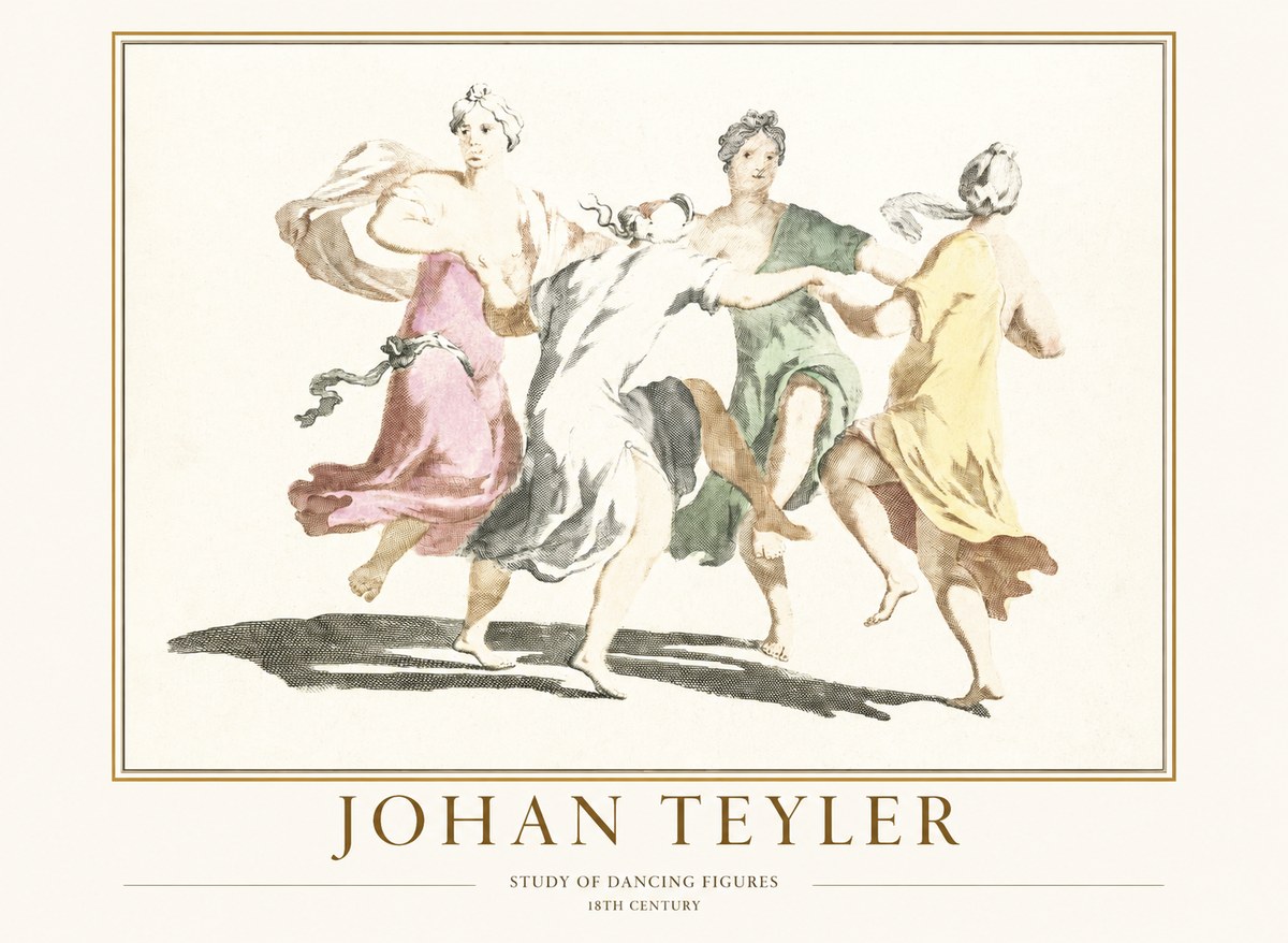 Johan Teyler Study of Dancing Figures No1 - Affiche