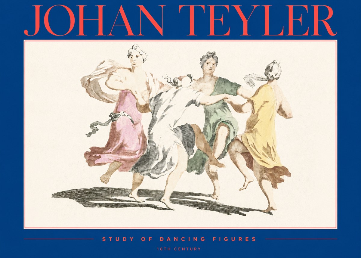 Johan Teyler Study of Dancing Figures No2 - Affiche