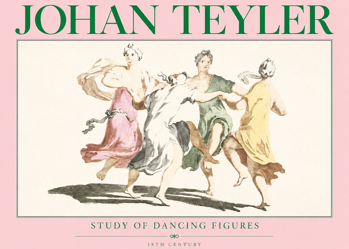 Johan Teyler Study of Dancing Figures No3 - Affiche