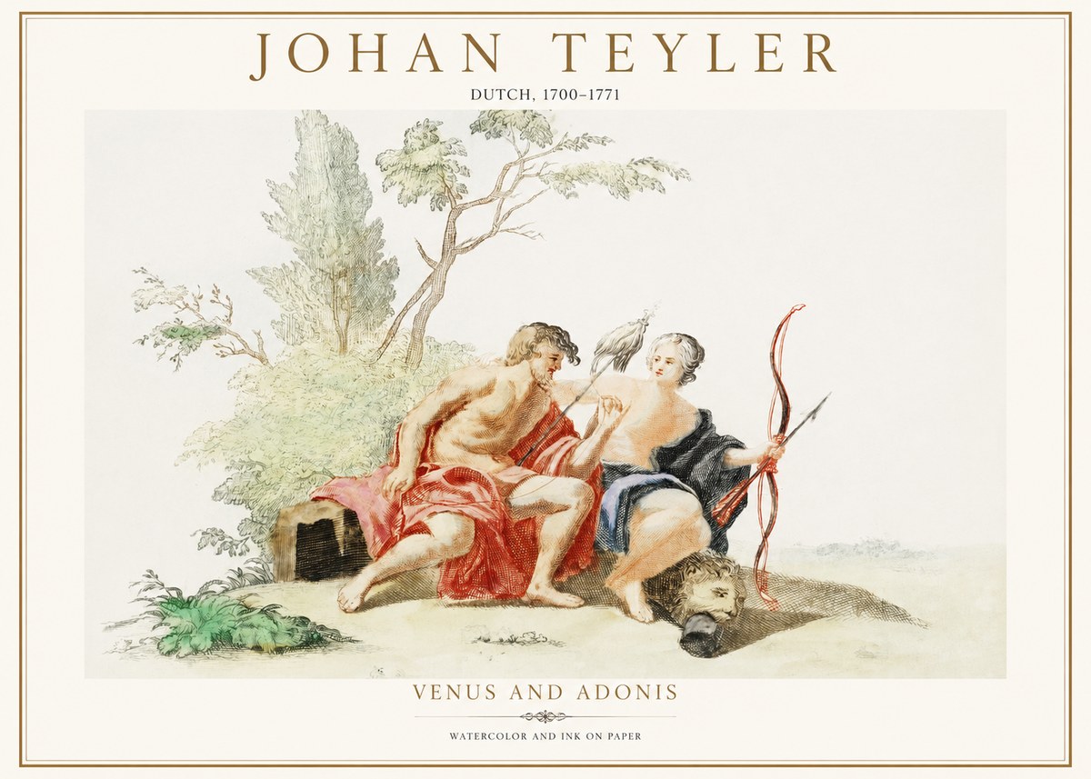 Johan Teyler Venus and Adonis No1 - Affiche