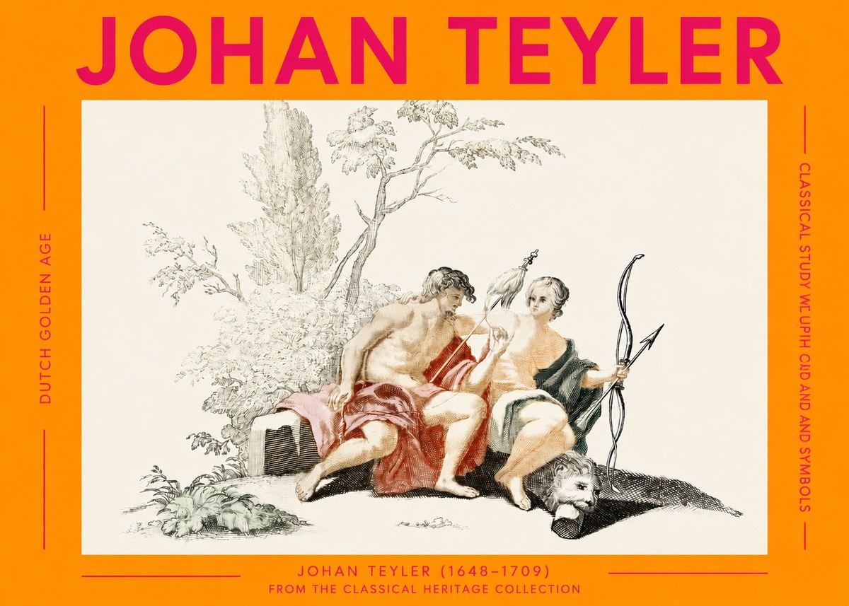 Johan Teyler Classical Study with Cupid and Symbols No2 - Affiche