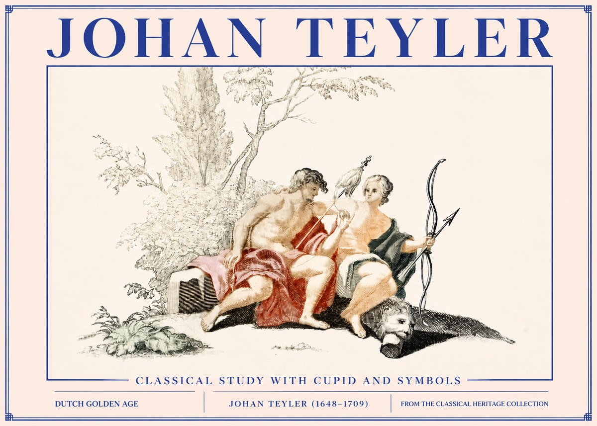 Johan Teyler Classical Study with Cupid and Symbols No3 - Affiche
