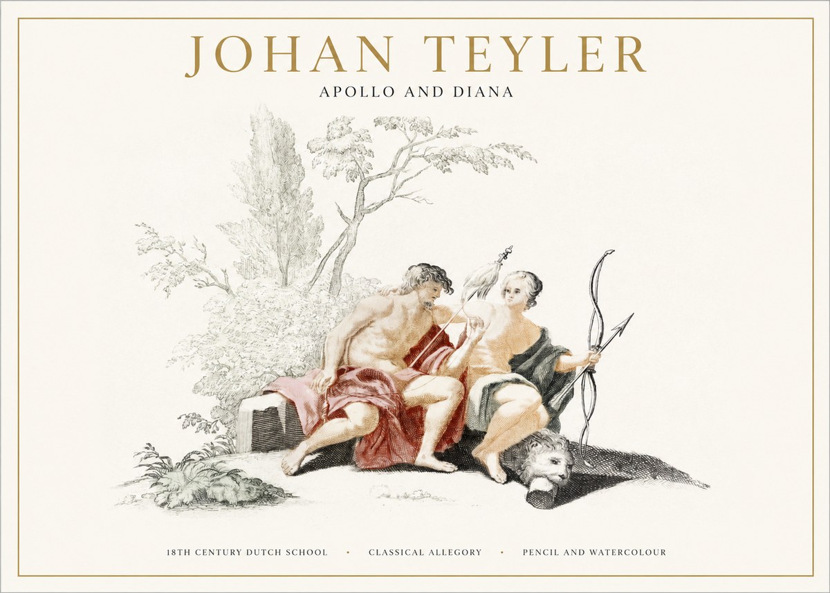 Johan Teyler Classical Study with Cupid and Symbols No5 - Affiche