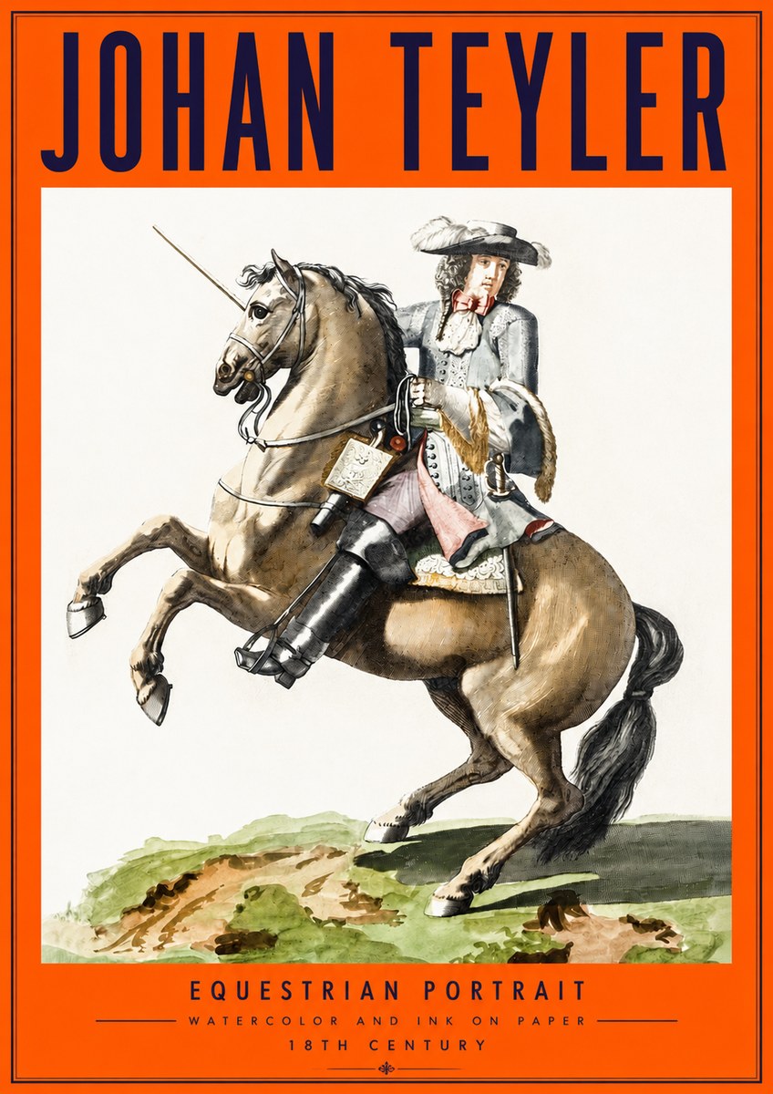 Johan Teyler Equestrian Portrait No2 - Affiche