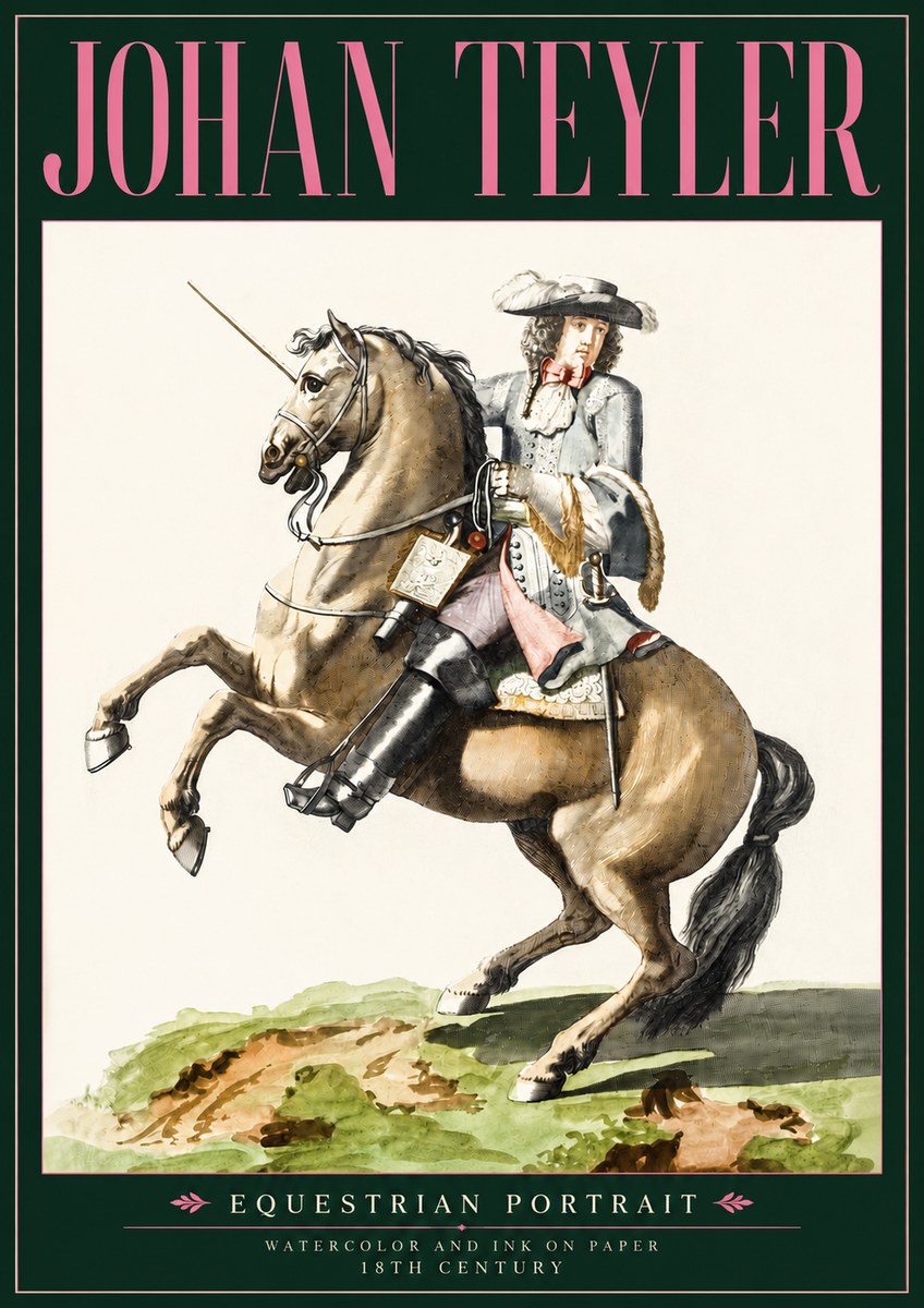 Johan Teyler Equestrian Portrait No3 - Affiche