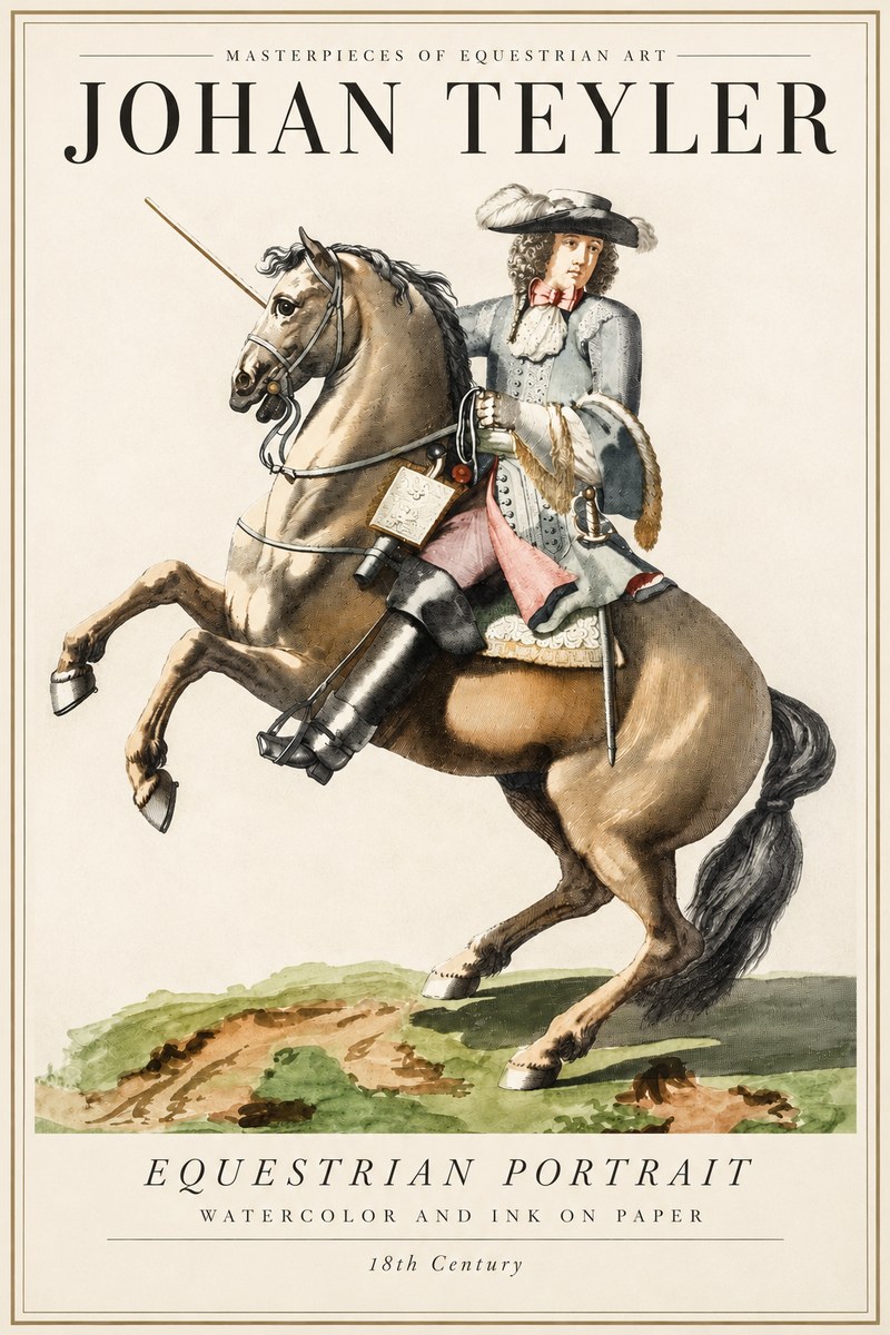 Johan Teyler Equestrian Portrait No4 - Affiche
