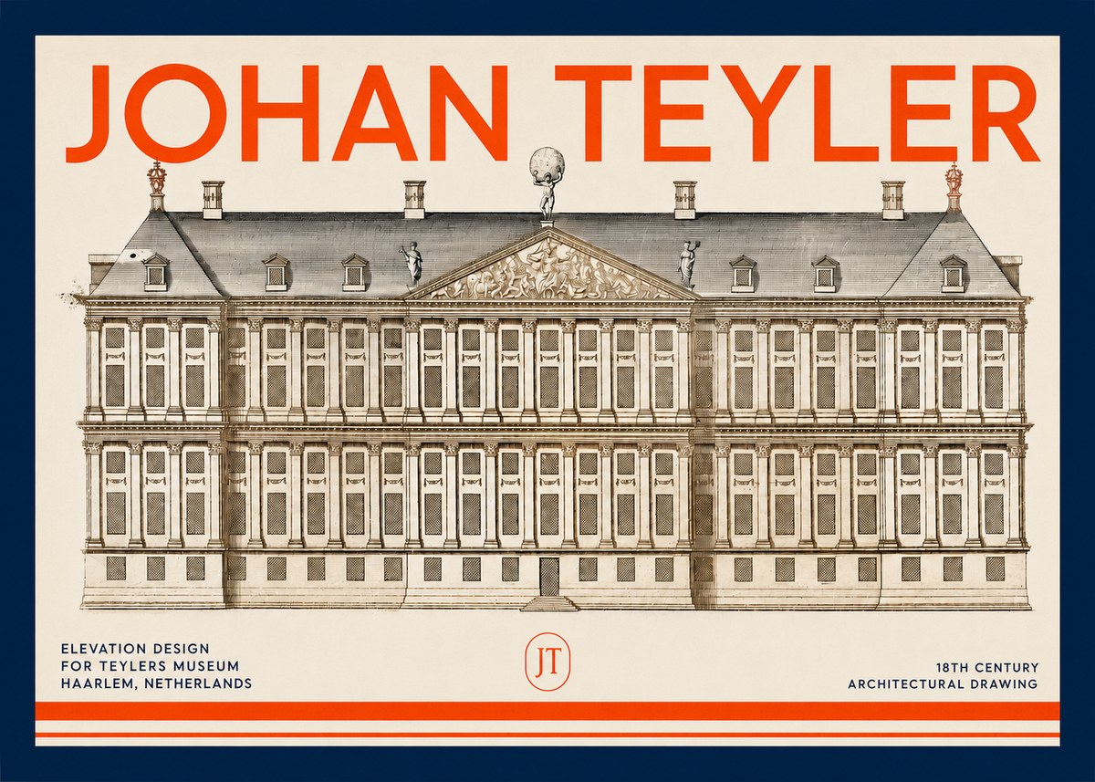 Johan Teyler Elevation Design for Teylers Museum, Haarlem No2 - Affiche
