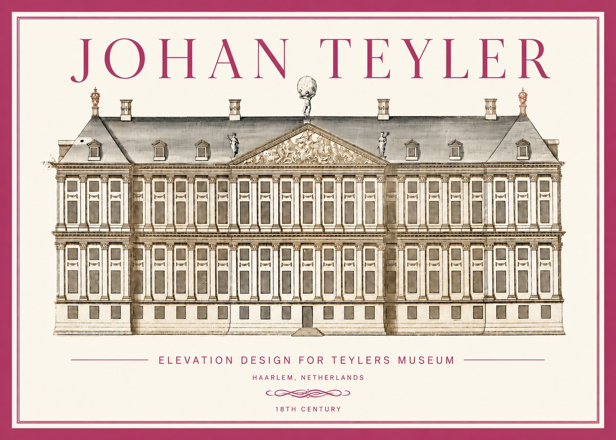 Johan Teyler Elevation Design for Teylers Museum, Haarlem No3 - Affiche