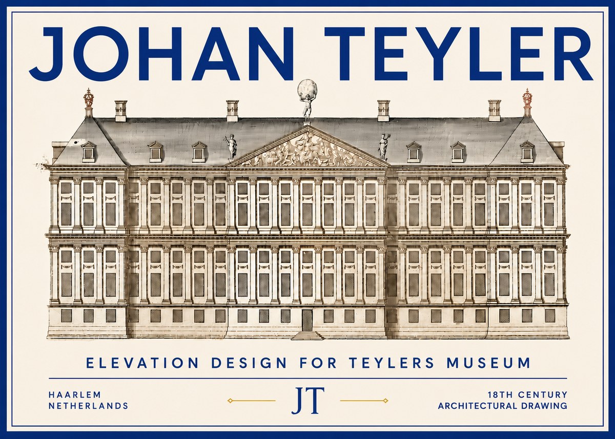 Johan Teyler Elevation Design for Teylers Museum, Haarlem No6 - Affiche
