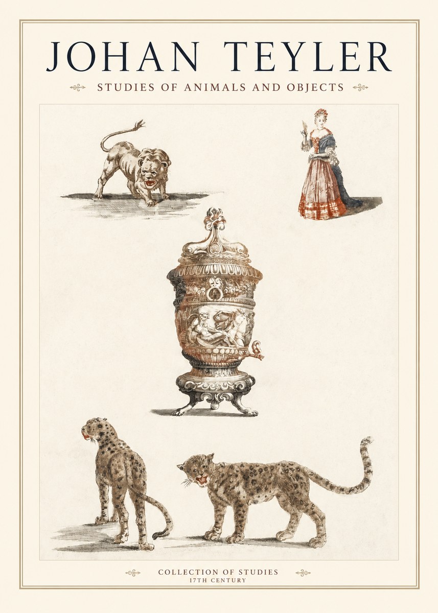 Johan Teyler Studies of Animals and Objects No1 - Affiche
