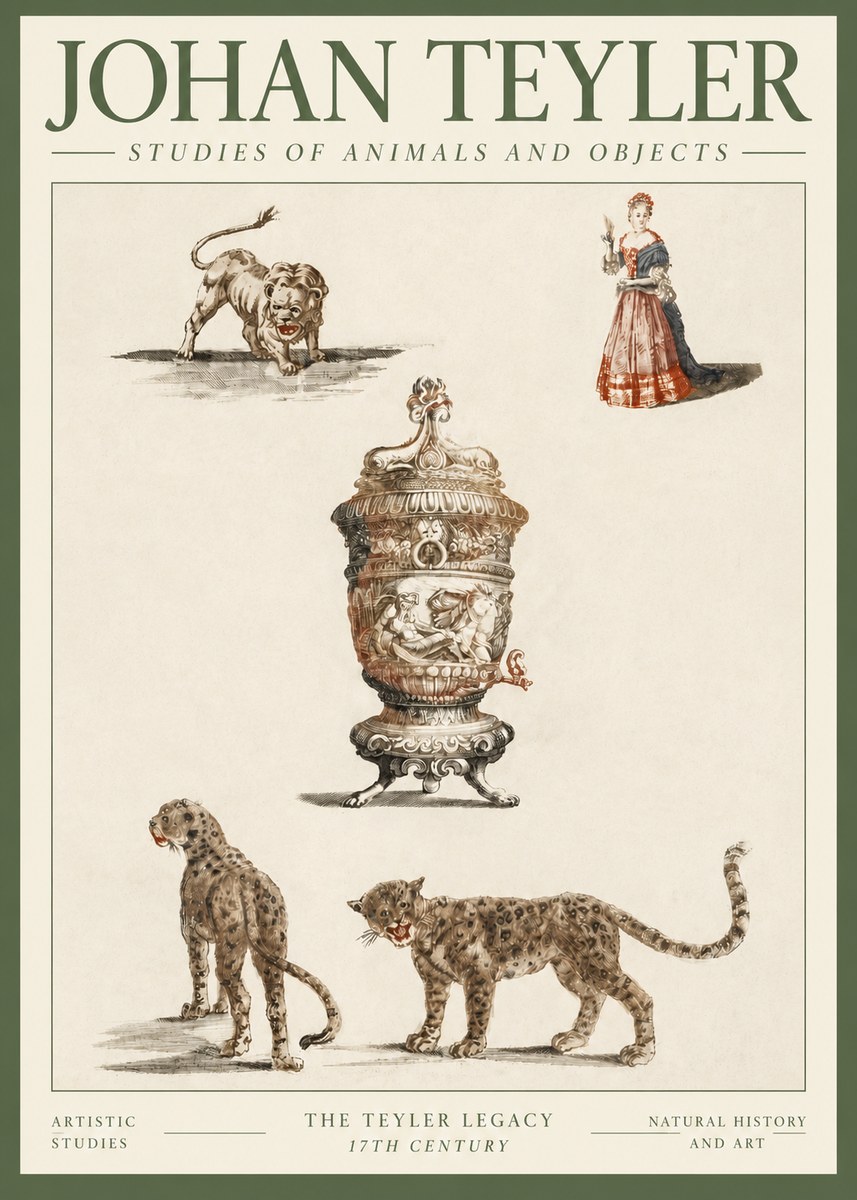 Johan Teyler Studies of Animals and Objects No3 - Affiche