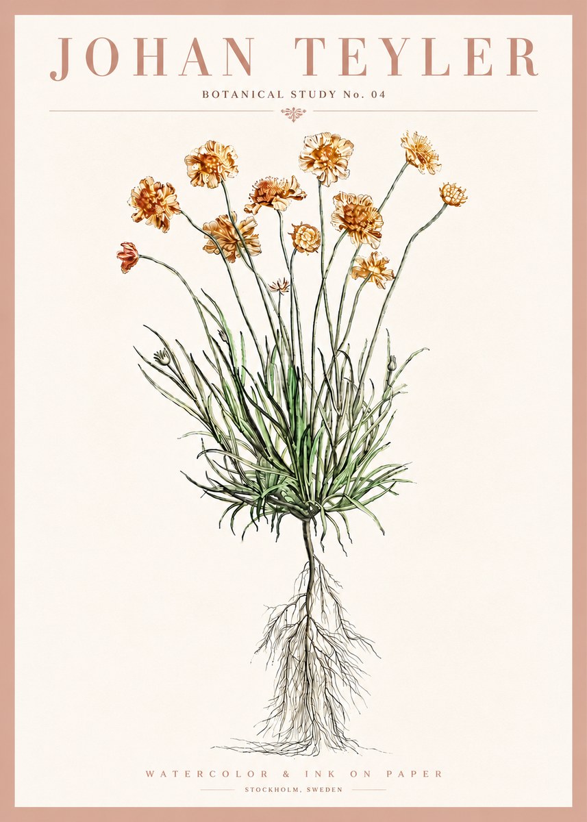 Johan Teyler Botanical Study No. 01 No4 - Affiche