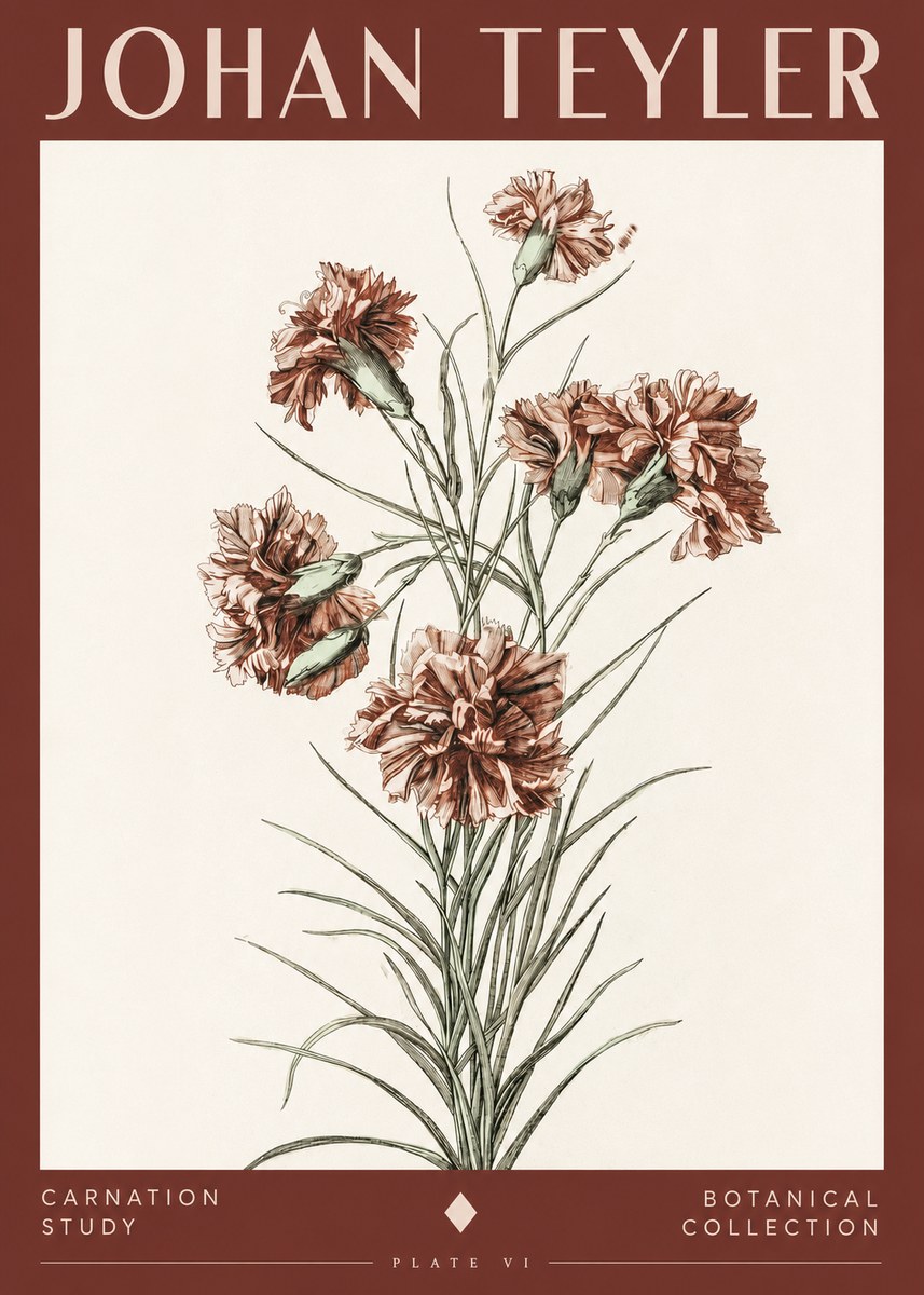 Johan Teyler Carnation Study No2 - Affiche