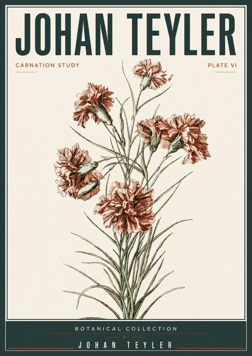 Johan Teyler Carnation Study No5 - Affiche