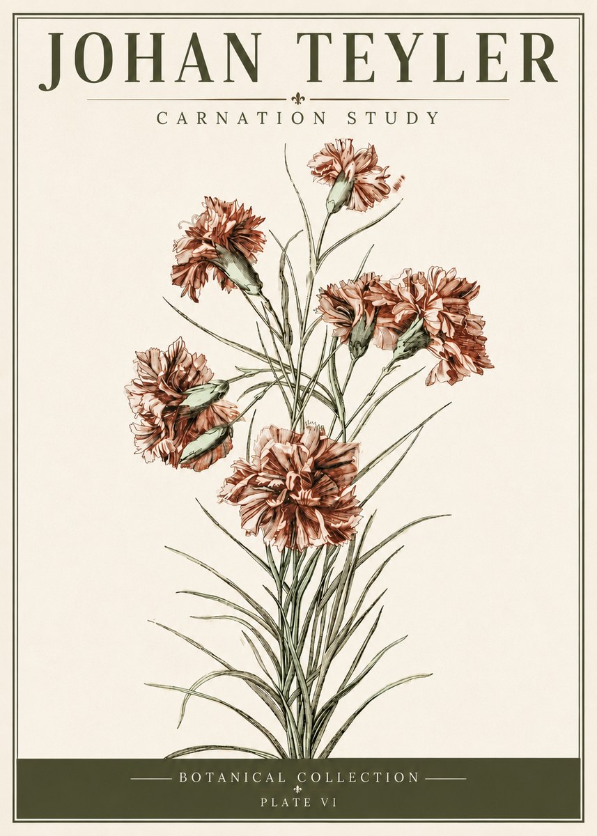 Johan Teyler Carnation Study No6 - Affiche