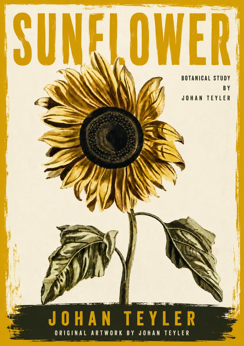 Johan Teyler Sunflower - Botanical Study No6 - Affiche