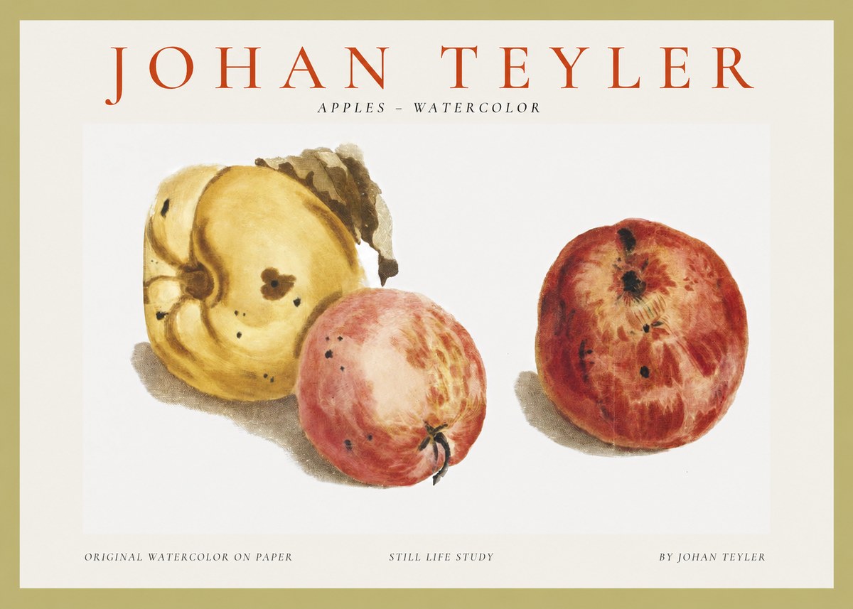 Johan Teyler Apples - Watercolor No1 - Affiche