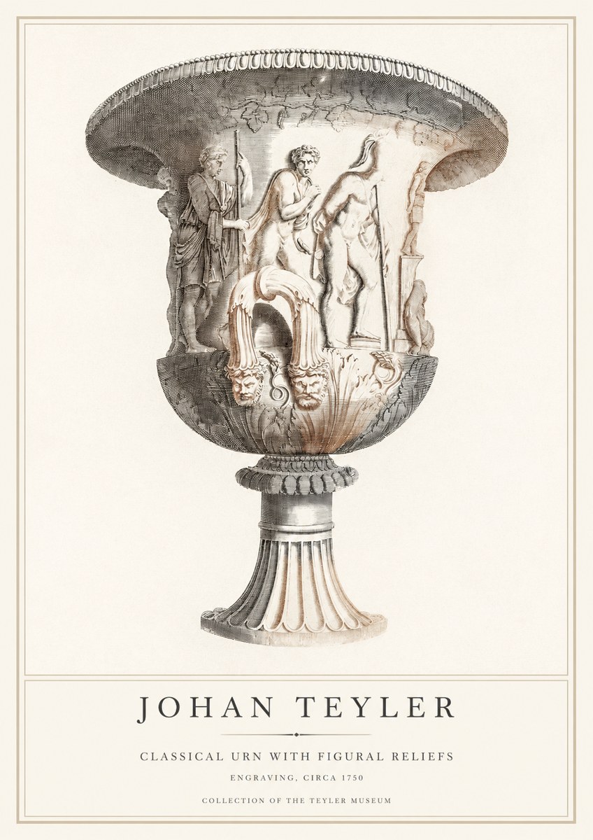 Johan Teyler Classical Urn with Figural Reliefs I No1 - Affiche