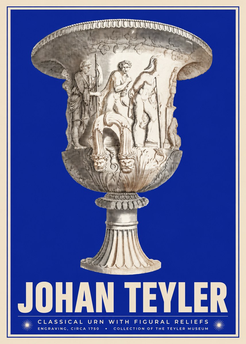 Johan Teyler Classical Urn with Figural Reliefs I No3 - Affiche