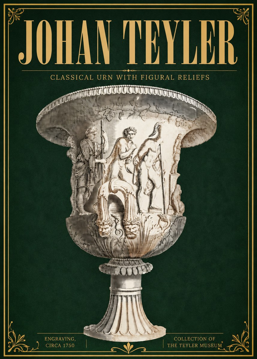 Johan Teyler Classical Urn with Figural Reliefs I No6 - Affiche