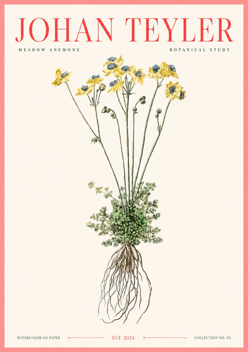 Johan Teyler Meadow Anemone No3 - Affiche
