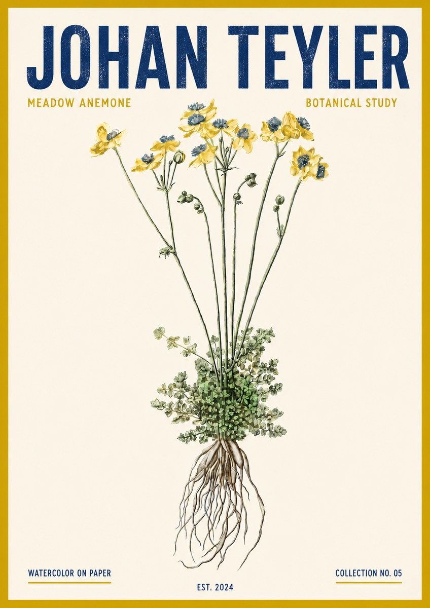 Johan Teyler Meadow Anemone No5 - Affiche