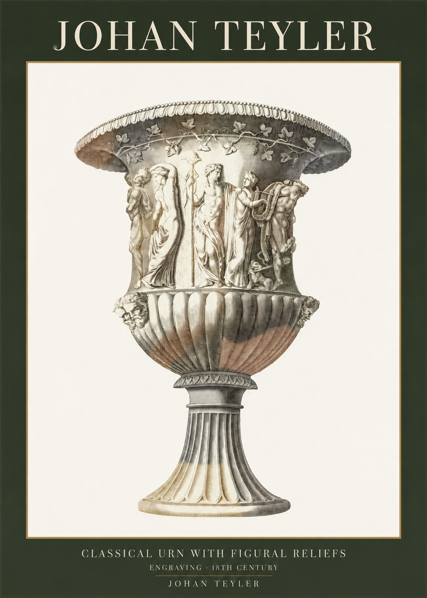 Johan Teyler Classical Urn with Figural Reliefs II No1 - Affiche