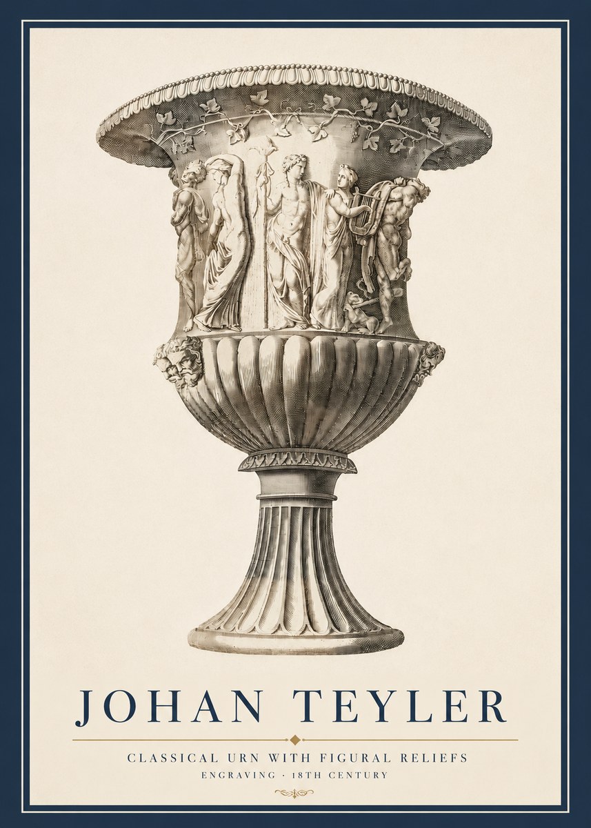 Johan Teyler Classical Urn with Figural Reliefs II No3 - Affiche