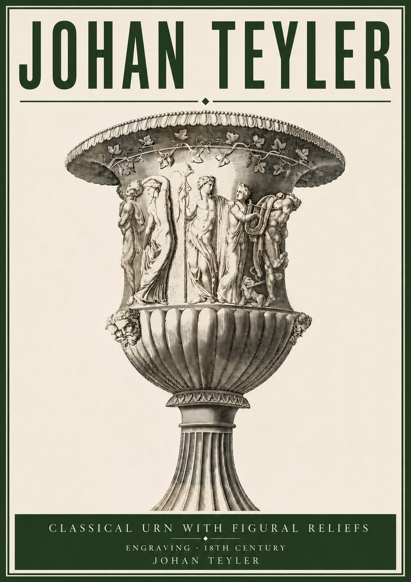 Johan Teyler Classical Urn with Figural Reliefs II No4 - Affiche