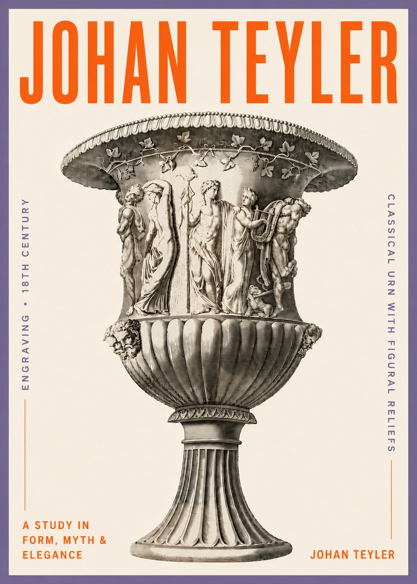 Johan Teyler Classical Urn with Figural Reliefs II No5 - Affiche