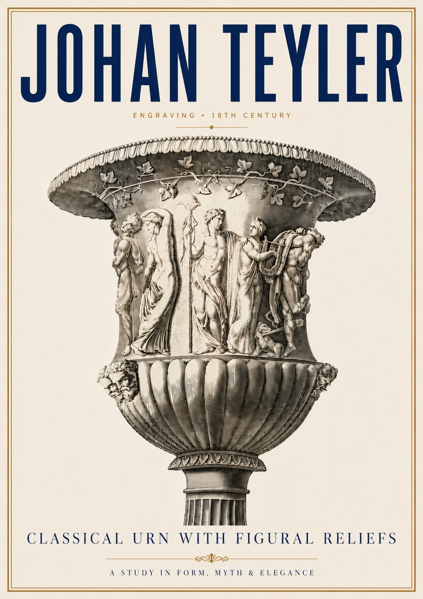 Johan Teyler Classical Urn with Figural Reliefs II No6 - Affiche