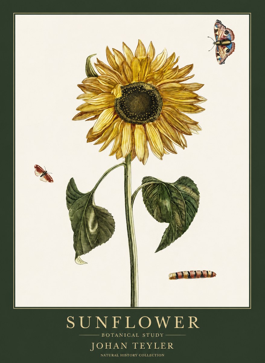 Johan Teyler Sunflower with Insects No6 - Affiche