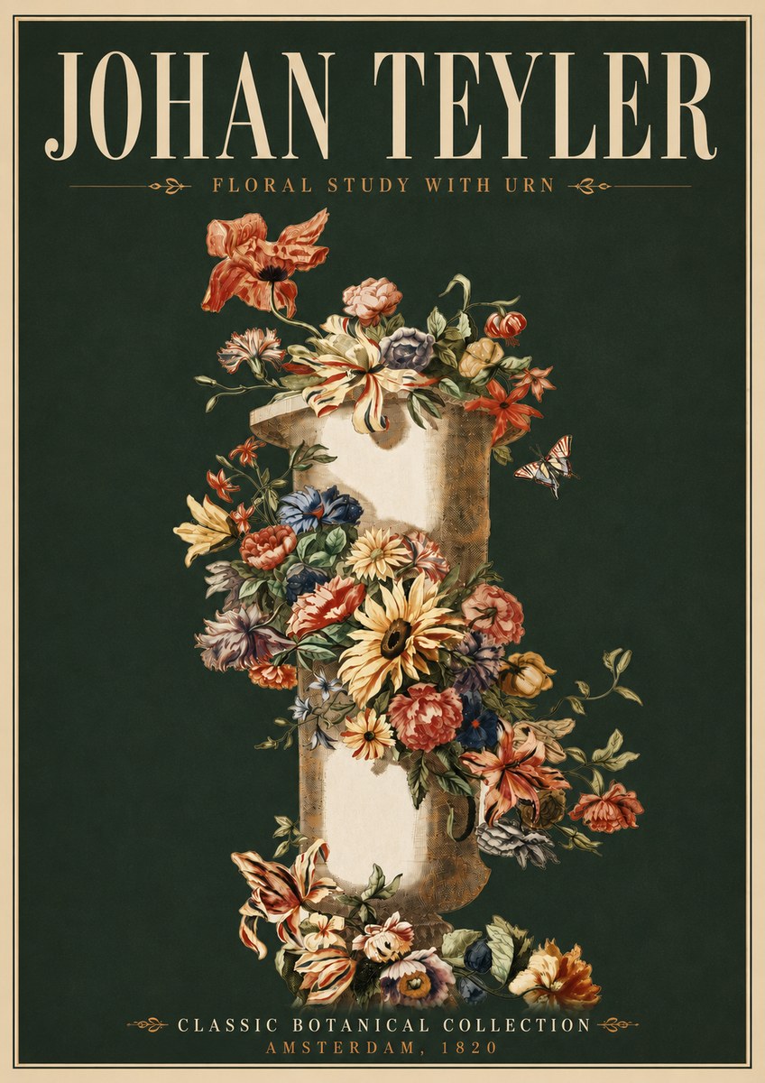 Johan Teyler Floral Study with Urn No6 - Affiche